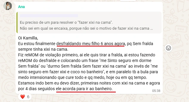 Aos 6 anos, acorda sozinho pra ir ao banheiro