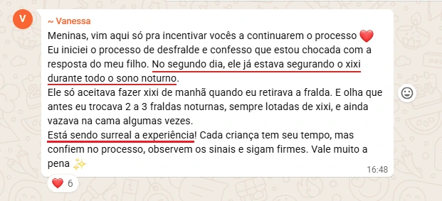 Segurou o xixi a noite toda no segundo dia